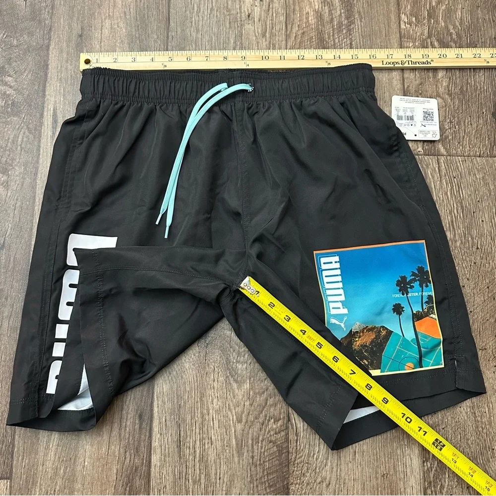 Puma Swim Trunk Regular Fit Men’s Size L Black